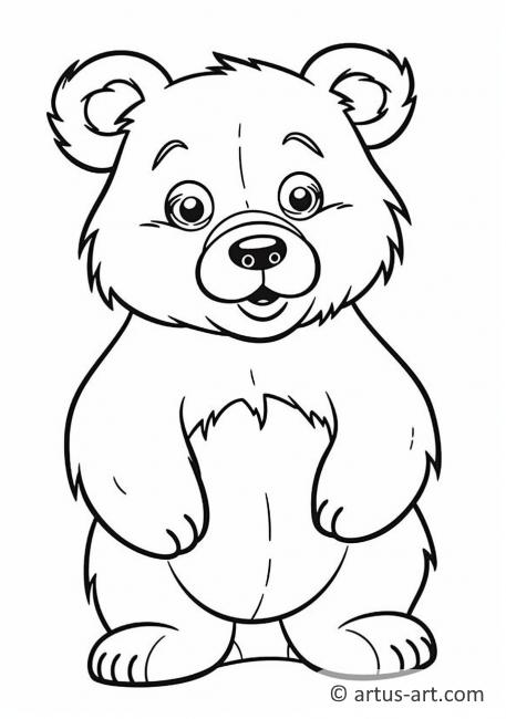Page de coloriage de l'ours brun
